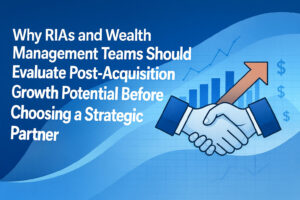 Blog title showing two hands shaking and an RIA graph